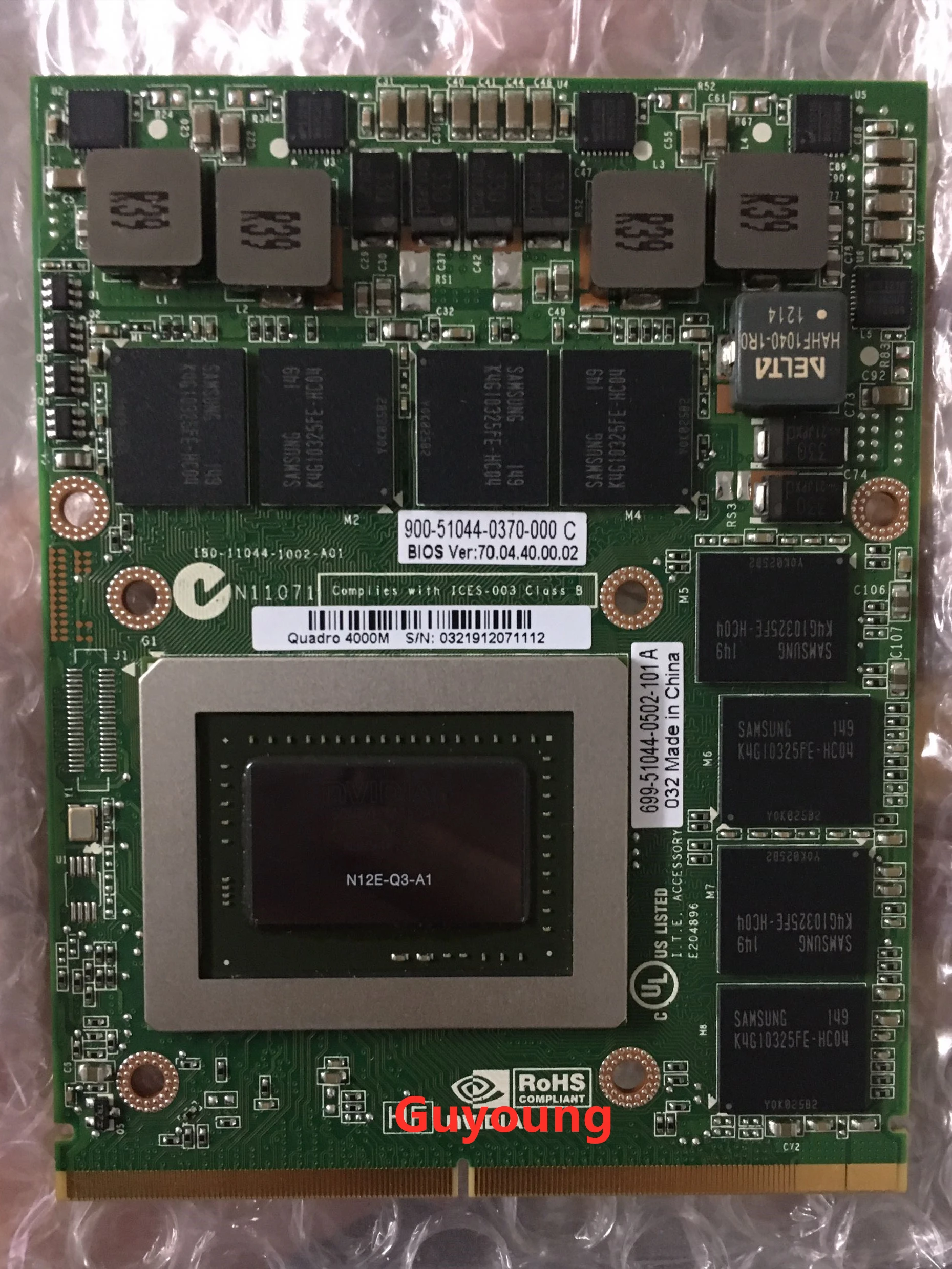 Квадро 4000 м Q4000M VGA Видео Графическая карта N12E-Q3-A1 CN-0HGXY3 HGXY3 для ноутбука DELL M6600 HP 8760W