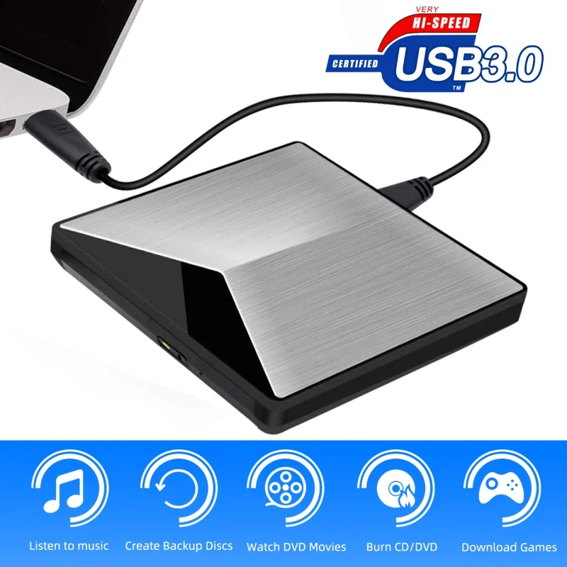 Hot Portable Durable External CD DVD Drive USB 3.0 Slim Rewriter Burner Writer High Speed Data Transfer Optical Drives | Компьютеры и