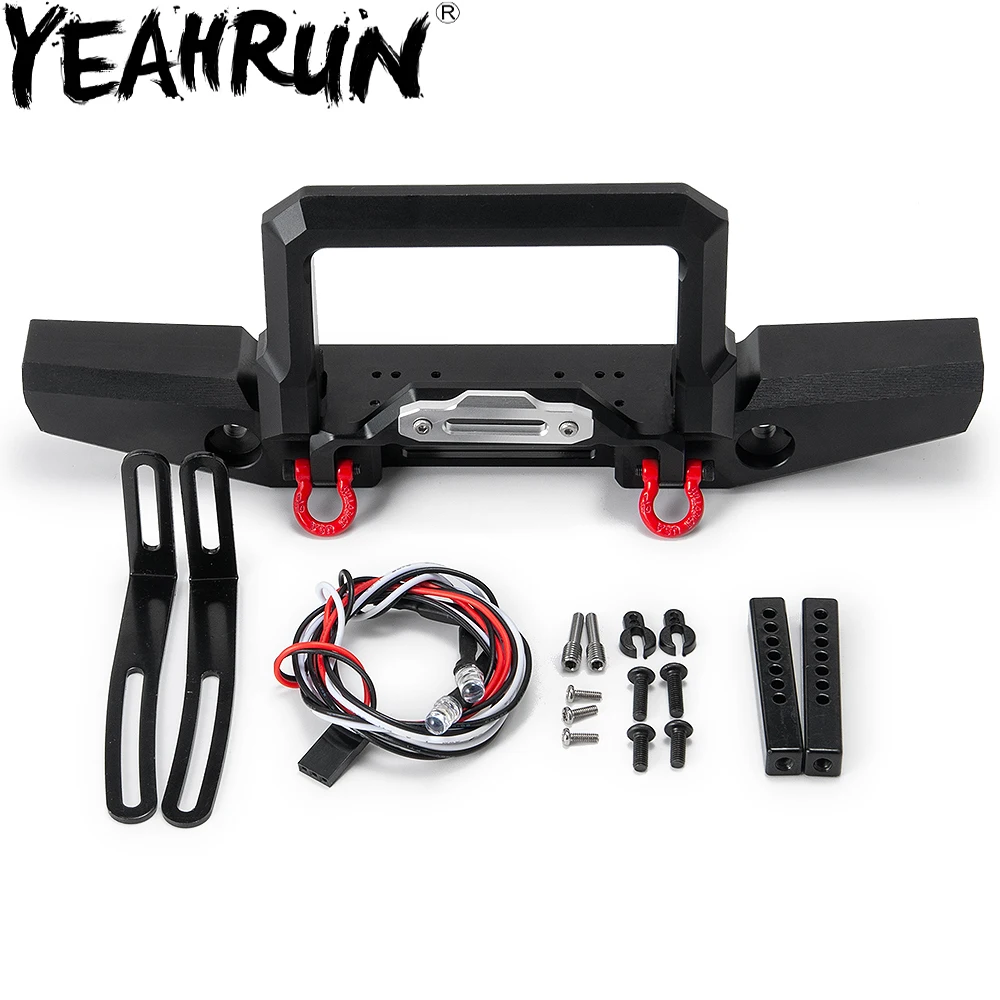 YEAHRUN металлический передний бампер с светильник для Traxxas TRX4 1/10 RC Crawler|Детали и