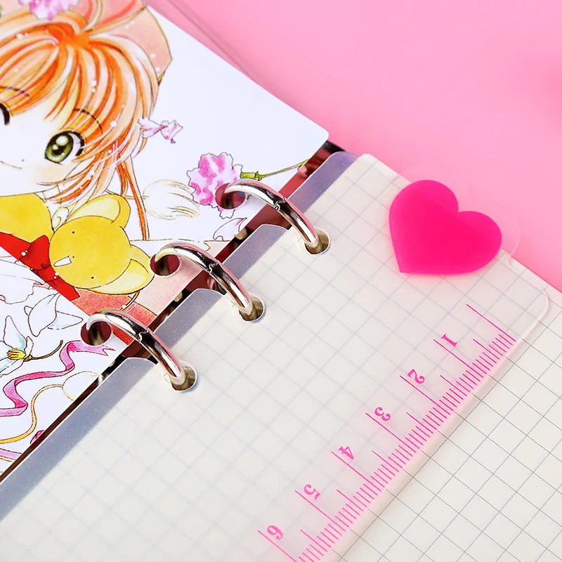 A5 A6 Loose закладки с изображением листьев Pink girl heart инструмент для измерений прямая