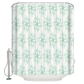 

Vintage Flower Pattern Shower Curtain with Hooks Vintage with Floral Scroll Flourish Summer Decorative Bathroom