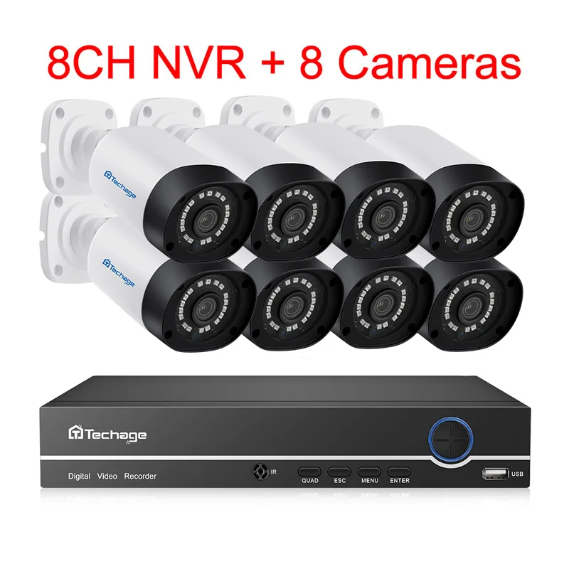8CH NVR and 8 Camera 8CH 5MP POE Комплект H.265 CCTV система безопасности до to16ch NVR наружная Водонепроницаемая ip-камера обнаружения движения P2P видео набор для наблюдения - Цвет: 8CH NVR and 8 Camera