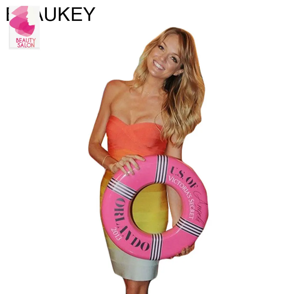 

Pink Orange Purple Gradient Strapless Off The Shoulder Rainbow Colorful Bodycon Bandage Dress