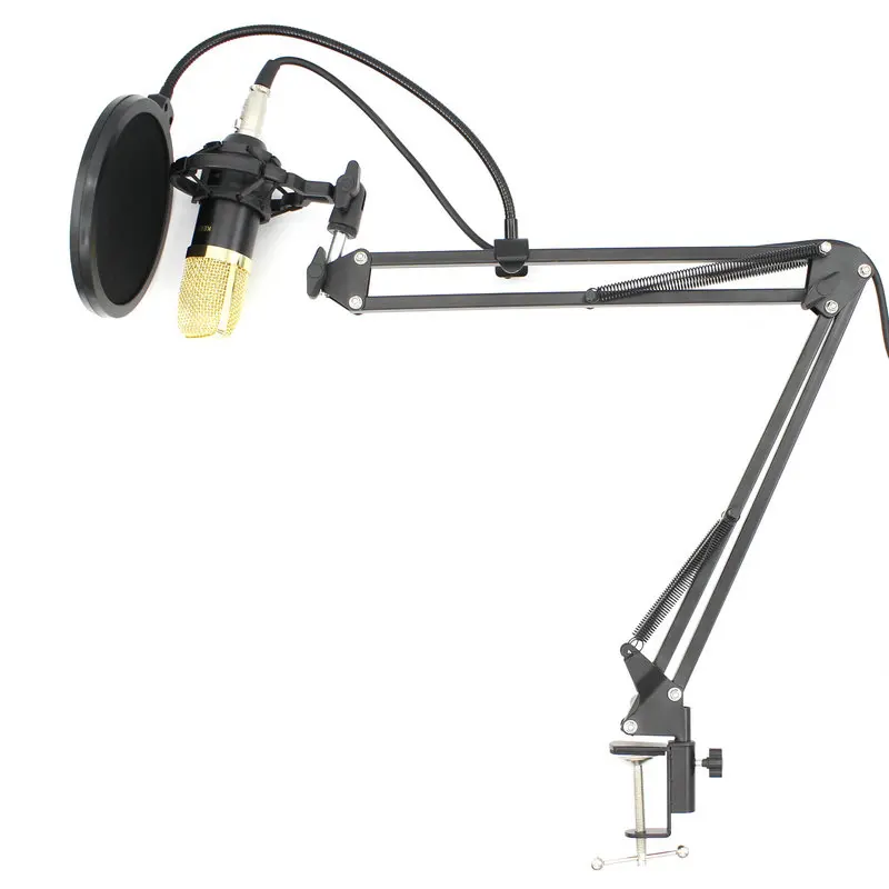 arm stand pop filter BM-700 проводной микрофон конденсаторный микрофон Студийный микрофон с амортизационной подвеской+ nb-35+ поп-фильтр+ звуковая карта+ 48В для компьютера - Цвет: arm stand pop filter
