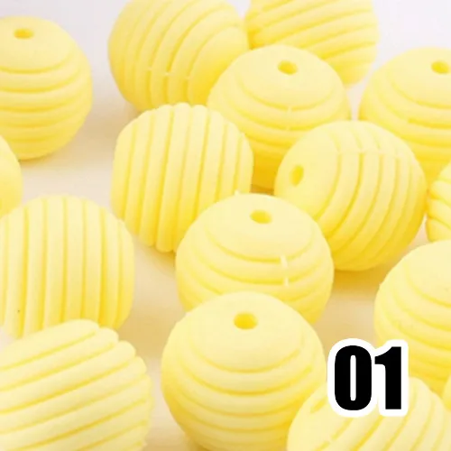 Yellow 5 шт. силиконовый бисер ребенок прорезывание зубов круглые спиральные Бусины Пищевой бисер DIY резьбовые BPA свободные бусины Детские шлифовальные прорезыватели - Цвет: Yellow