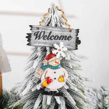 

1* Xmas Pendant Decoration Wooden Christmas Tree Pendant Hanging Snowman Santa Claus Decor Ornaments