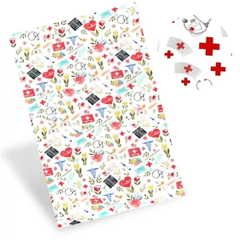 

IBOWS 22*30cm Faux Leather Fabric Color Virus Doctor Bear Fruit Printed Synthetic Leather Sheets DIY Bows Bag Crafts Material