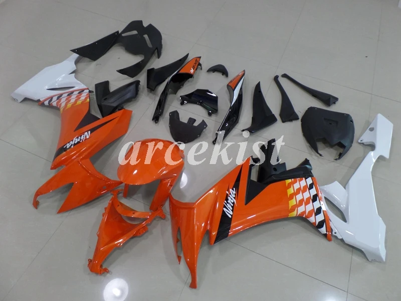 4 подарки ABS пластик полный обтекатель комплект подходит для Kawasaki Ninja ZX-10R 2008 2009 2010 08 09 10 10R Кузов Набор Оранжевый Белый Топ