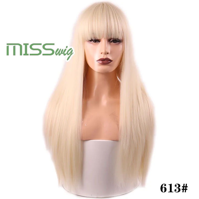 Miss wig синтетические волосы длинные прямые 60 см 300 г Черные Светлые красные парики на голову для женщин наращивание волос высокотемпературное волокно