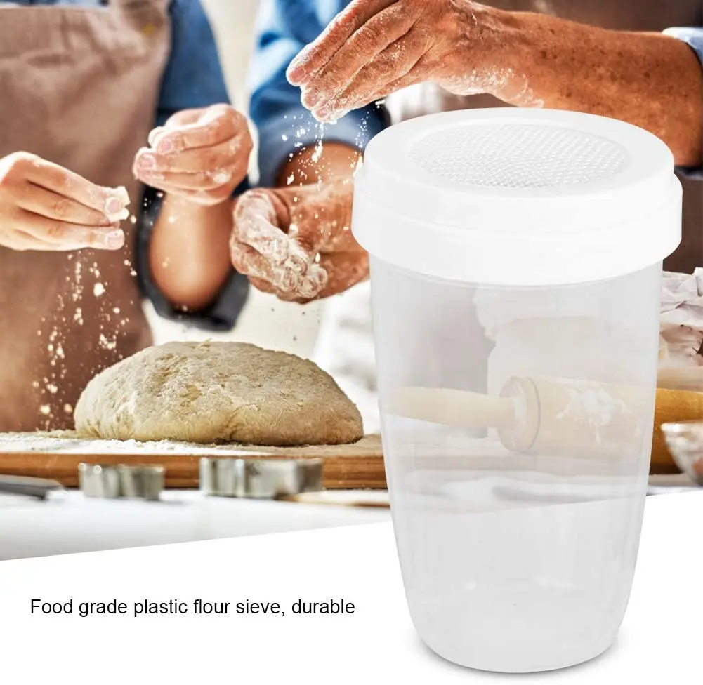 Flour sifter Baking tools Mesh strainer Fine mesh strainer Powder sieve Powder sugar shaker Powder Sugar Shaker Lid Icing Sugar Powder Can Fancy Coffee Dredger Chocolate Shaker Cocoa Flour Sifter Fine-mesh