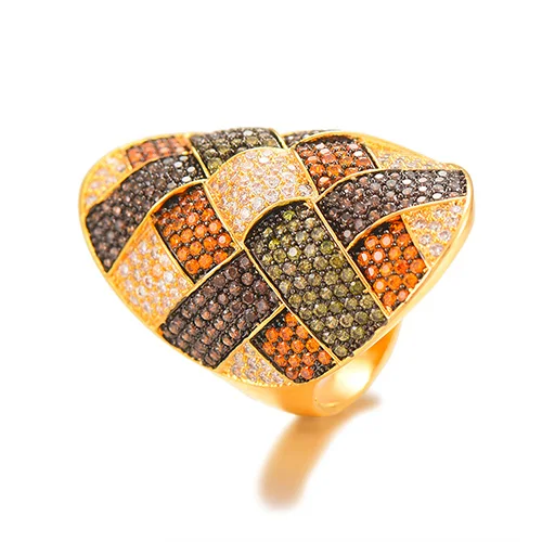 GODKI Trendy Twist Cross Wrap Ring for Women Multicolor Cubic Zircon Finger Rings Beads Charm Ring Bohemian Beach Jewelry - Цвет основного камня: Champange