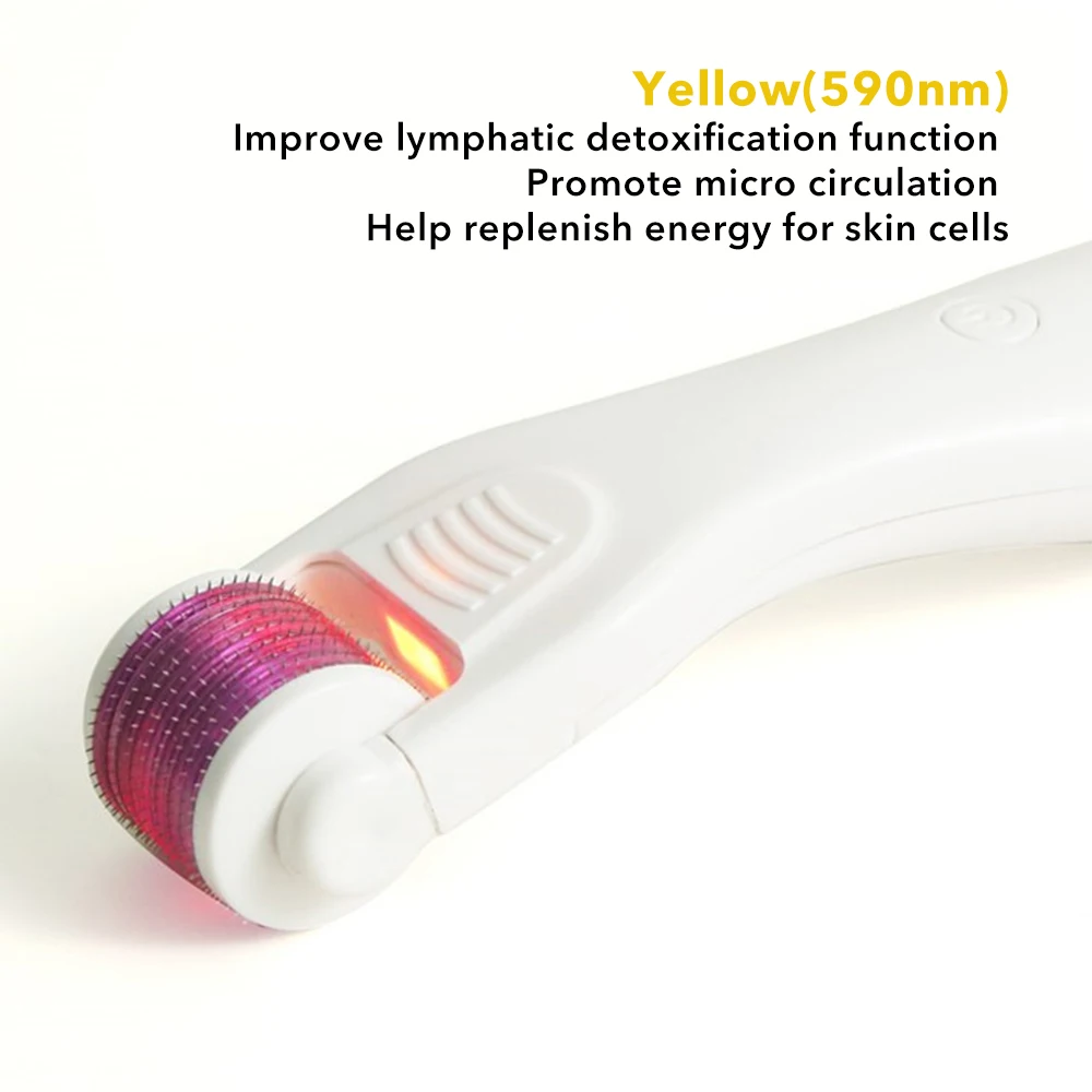 5 цветов светодиодный Электрический микро иглы Дерма ролик Титана микроиглы машина для ухода за кожей Treament рост волос