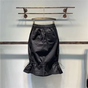 

Fishtail Skirt Women's New Thin Summer Black High Waist Split Ruffles Mid-Length Package Hip Skirt Faldas Mujer Moda 2020 Jupe