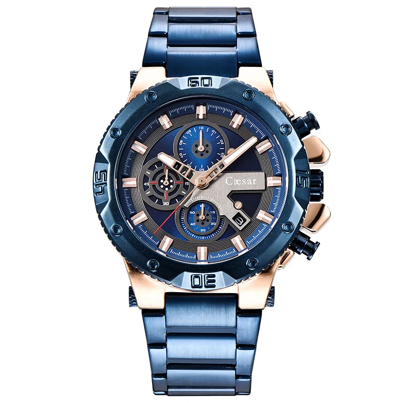 Розовое золото, военные кварцевые спортивные мужские часы с хронографом, водонепроницаемые мужские часы, Топ бренд, роскошные спортивные наручные часы, мужские часы - Цвет: 3