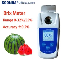 0 ~ 55% Digitale Brix Refractometer Brix Tester Suiker Meter Voor Vruchten Dranken Sappen Drank Watermeloen Oranje Litchi Suger Tester