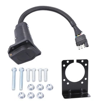 

TM8001 7-Pin Car Truck Trailer Plug Socket Trailer Plug Connector With Bracket Connector