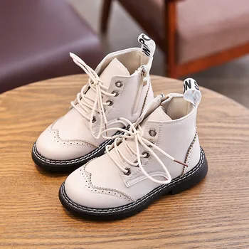 

Kids Shoes Boys Boots New Autumn Winter Solid Gentleman Fashion Martin Boys Shoes Kids Soft Outdoor Girls Boots Shoes Size 26-36