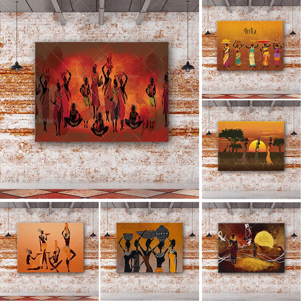 African Art Canvas-African Tribal Man Retro Vintage Art Canvas Poster/Printing Picture Wall Art Decoration Poster believe in magic neighbor wall art paint wall decor canvas prints canvas art poster oil paintings no frame