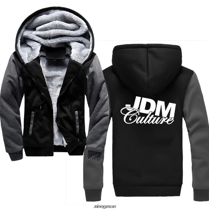 dark grey Jdm Мужской комплект с мехом внутри зимний теплый спортивный костюм мужские толстые флисовые куртки - Цвет: dark grey