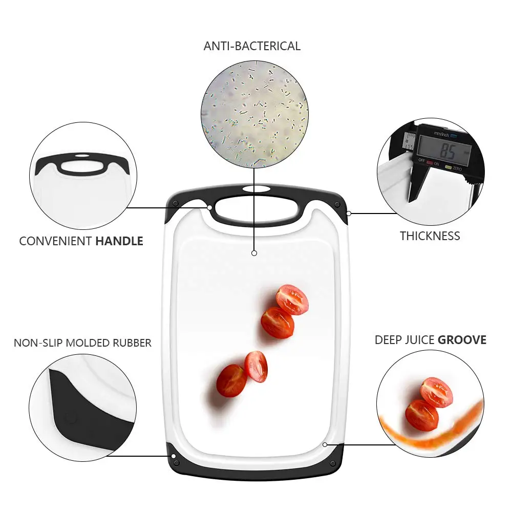 Kitchen Cutting Board with a Peeler Anti-slip Design Plastic Chopping Board Dishwasher Safe for Vegetable Meat Kitchen Tools