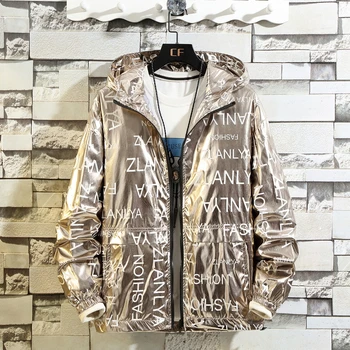 

Streetwear Casual Jacket Men 2020 Spring Mens Bomber Jacket Coat Windproof Letter Printing Hooded Man Outwear