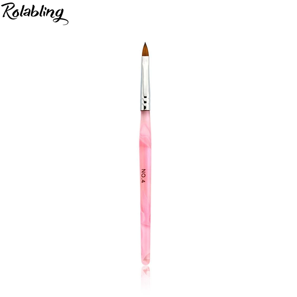 1PC 4# Kolinsky Acrylic Nail Art Brush For UV Gel Polish DIY Drawing Painting Pen Professional | Красота и здоровье