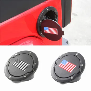 

Fuel Filler Door Gas Tank Cap Decoration Cover for Jeep Wrangler JK JKU 2007-2017 Car External Accessories US Flag ABS+Metal