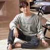 Men s Pajamas Thick Warm Flannel Autumn Winter Pyjamas Male Homme Pijama Sleepwear Long Sleeve O