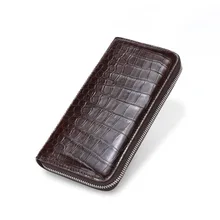 

Men's Crocodile Wallet Genuine Leather Clutch Bag Casual All-Matching Long Zipper Multi-Card-Slot Coin Purse 2021 New