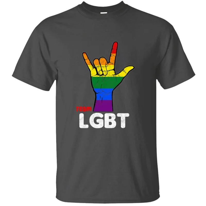 

Fitted Team Lgbt T-Shirt For Men Cotton Anti-Wrinkle Female Harajuku Men And Women Tshirts Short Sleeve Camisas Shirt