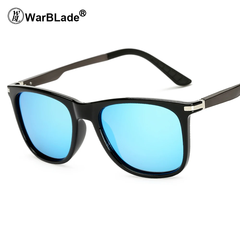 black blue WarBLade классические поляризационные мужские солнцезащитные очки Брендовые дизайнерские ретро Квадратные Солнцезащитные очки аксессуары унисекс очки Oculos De Sol - Цвет линз: black blue