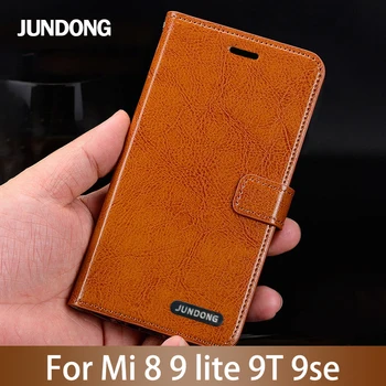 

Flip Phone Case For Xiaomi Mi 5s Plus 6 8 9 lite 9se 9T Pro Case Oil wax skin Lanyard Cover