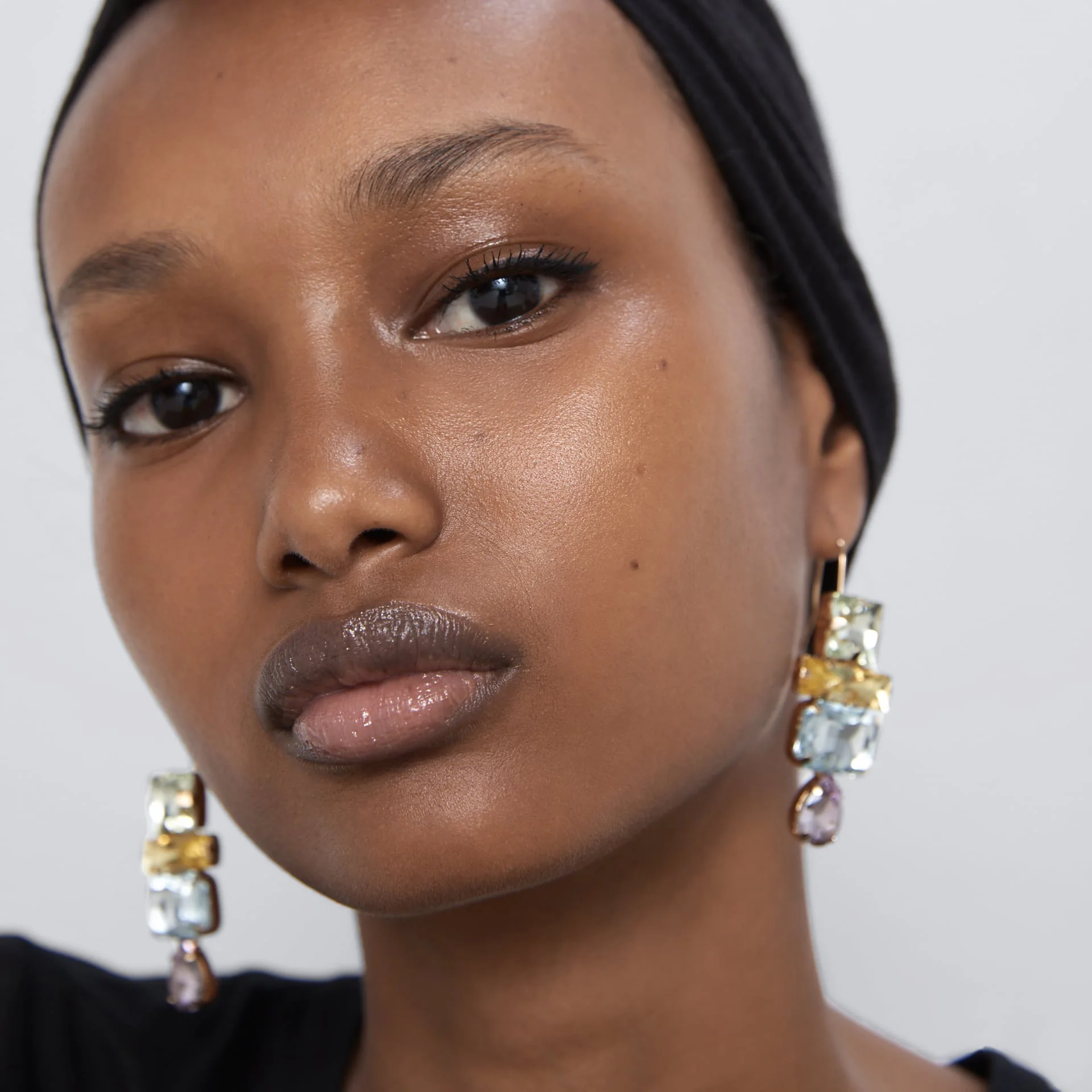 Серьги подвески Girlgo Za из органзы женские винтажные длинные металлические