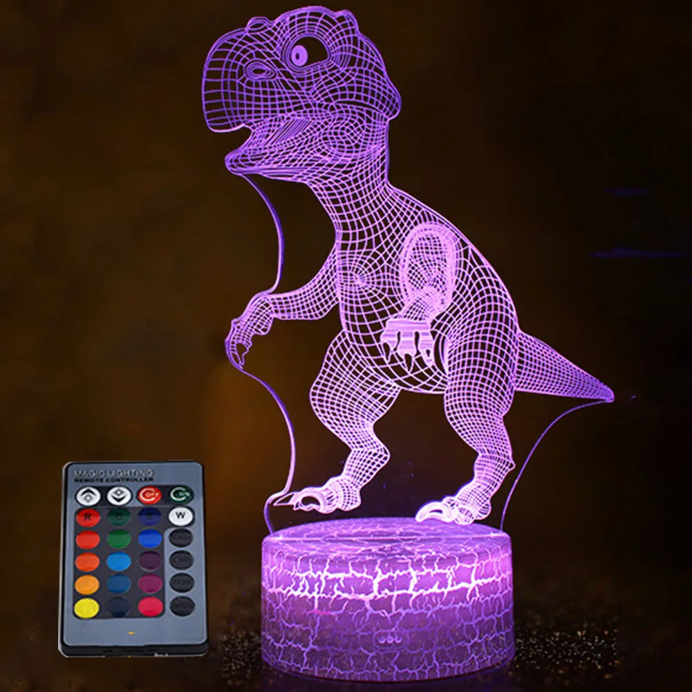 Christmas 3D Dinosaur Decoration USB Color Change Gift Table Adjustable Brightness Touch Night Light Led Bedside Remote Control