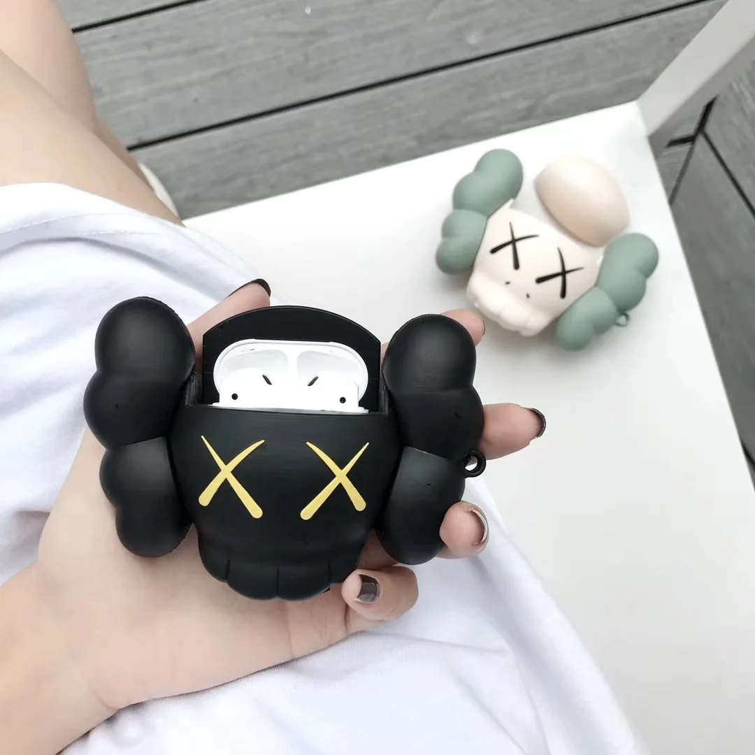 

For AirPod 2 Case 3D Lovely Black Bear Cartoon Soft Silicone Wireless Earphone Cases For Apple Airpods Case Cute Cover Funda