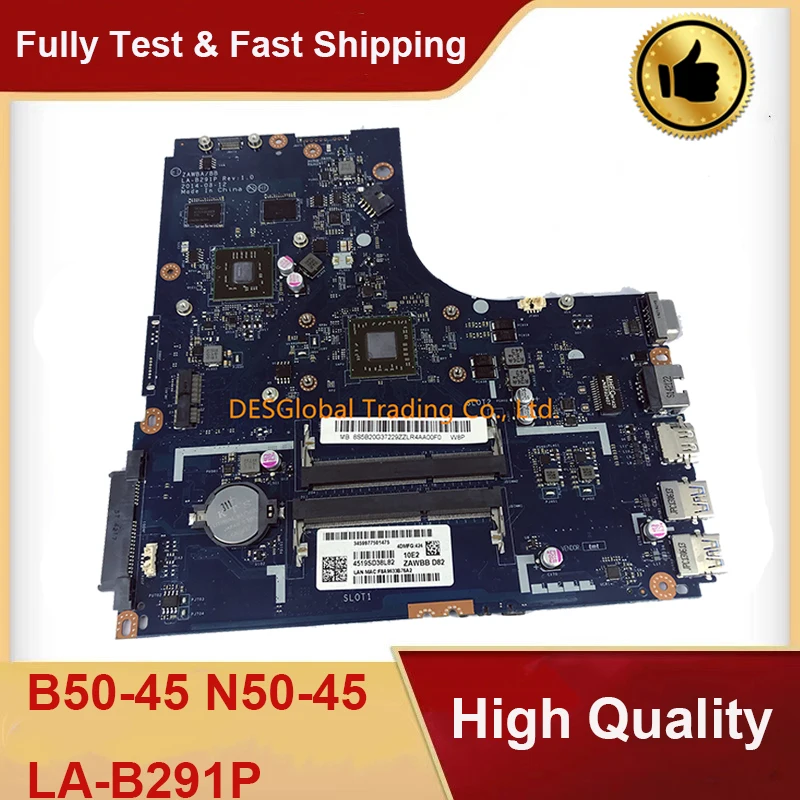 70% OFF  Mainboard For Lenovo B50-45 N50-45 Laptop Motherboard A6-6310 ZAWBA/BB LA-B291P 100% Test Fast Ship