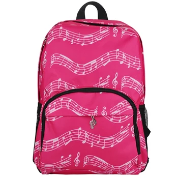 

Musical Backpack Backpack Musical Notes Oxford Cloth Bag Art Department Storage Backpack Pink