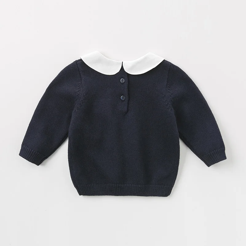DB12325 dave bella/осенне-зимний милый вязаный свитер с рисунком для маленьких девочек детский Модный пуловер шикарные топы для малышей