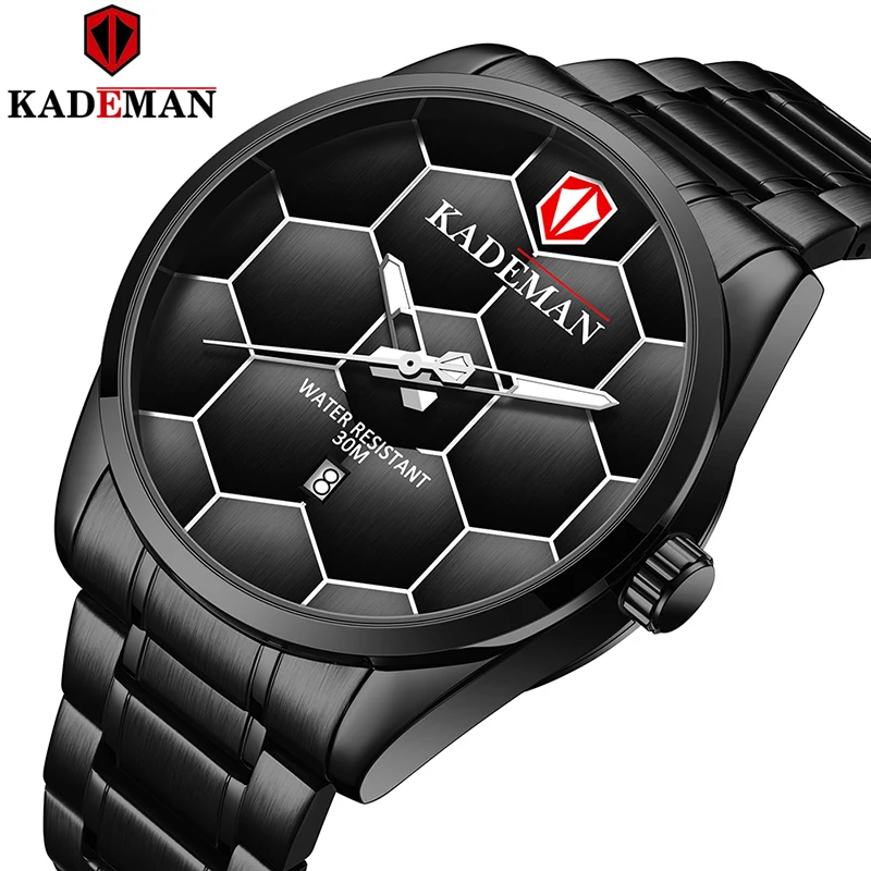

KADEMAN New Business Mens Watch Soccer DIAL Sport Military Quartz Watch TOP Brand Luxury Waterproof Wristwatch Relogio Masculino