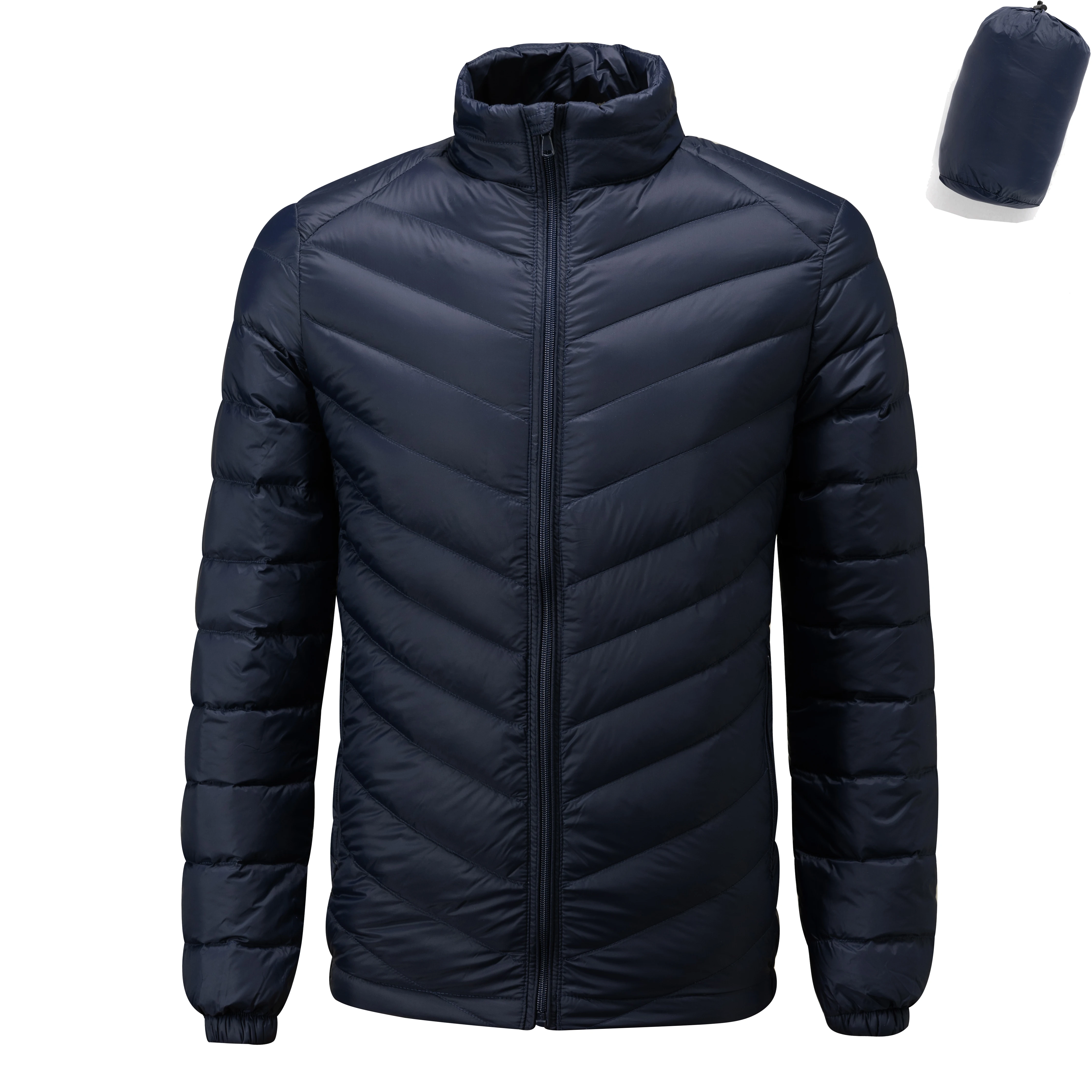 Chaqueta ultradelgada de plumón de pato para hombre, Parka cálida a prueba de viento, abrigo informal de invierno, impermeable, color blanco, 90%