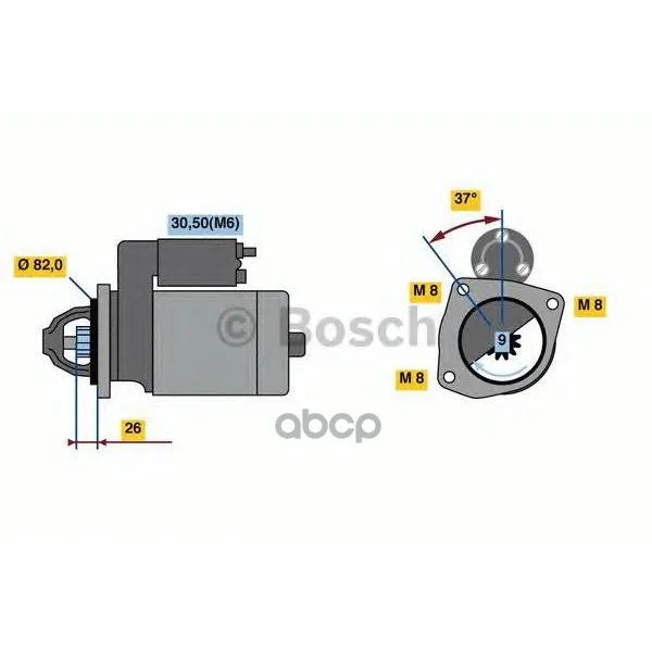 Стартер 12v 2.5kw Bosch арт. 0986023120
