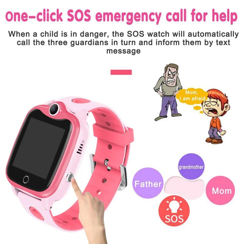 

Watch Girl Boy IP67 Waterproof Digital Children Wristwatch SOS Call D06 Kid SmartLocator Anti Loss Monitor