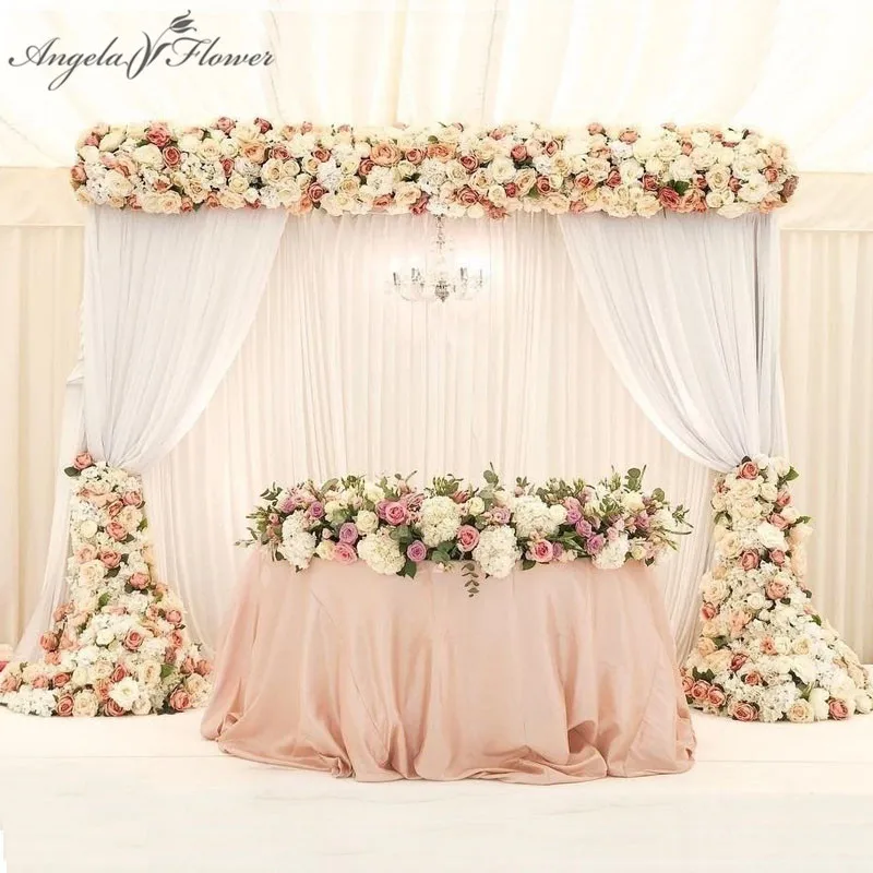Роскошные 2 м свадебные декорации цветочные композиции вечерние искусственные 30 см угловой ряд цветов 40 см стол центральный шар букет