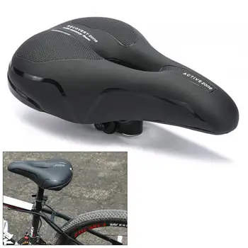 

PU Cycling Saddle MTB Athletic Hollow Breathable Memory Foam SpongeCushion Bicycle Saddle Unisex Black