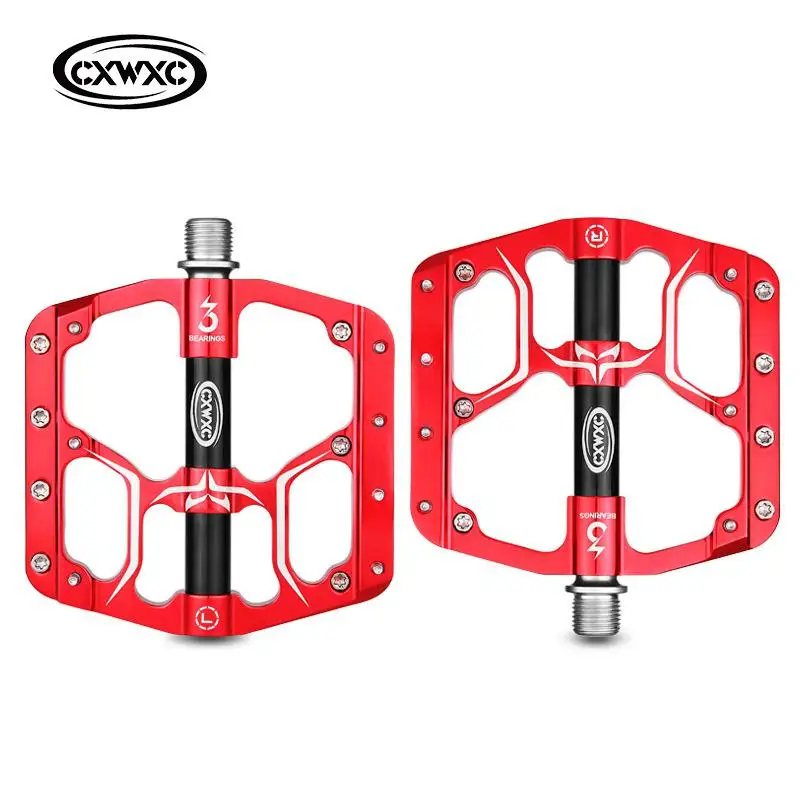 CX-V15 red Велосипедные педали плоские MTB дорожный 3 подшипника велосипедные педали горный велосипед педали широкая платформа педали - Цвет: CX-V15 red