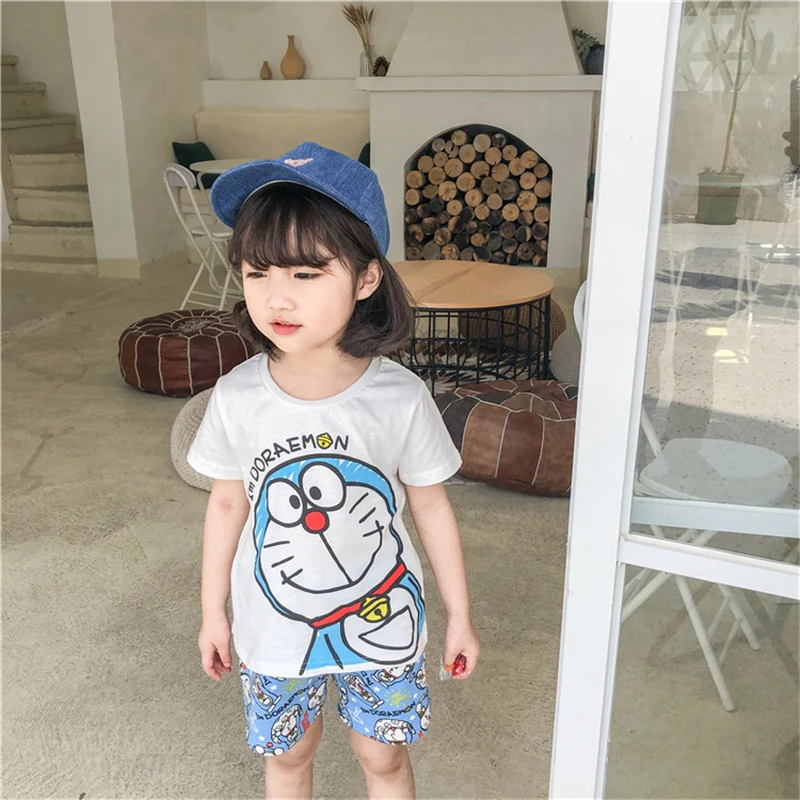 KIKIKIDs/детская белая футболка с героями мультфильмов Топы в японском стиле для маленьких мальчиков и девочек, детская летняя повседневная футболка с короткими рукавами фирменный дизайн