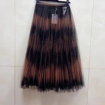 

High Quality gradient Skirts for Women A-line Elegant Slim Skirts With Dot 2020 New Women Casual Skirts