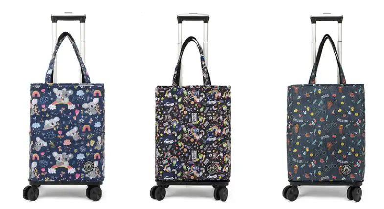 Sac de courses à roulettes pliable avec compartiment isotherme_voghion.com