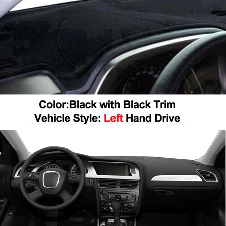LHD Black 2 слоя приборной панели автомобиля крышка приборной панели коврик ковер накидка для Audi A4 A4L B8 2009- LHD RHD Авто Dashmat зонт Анти-грязный - Название цвета: LHD Black