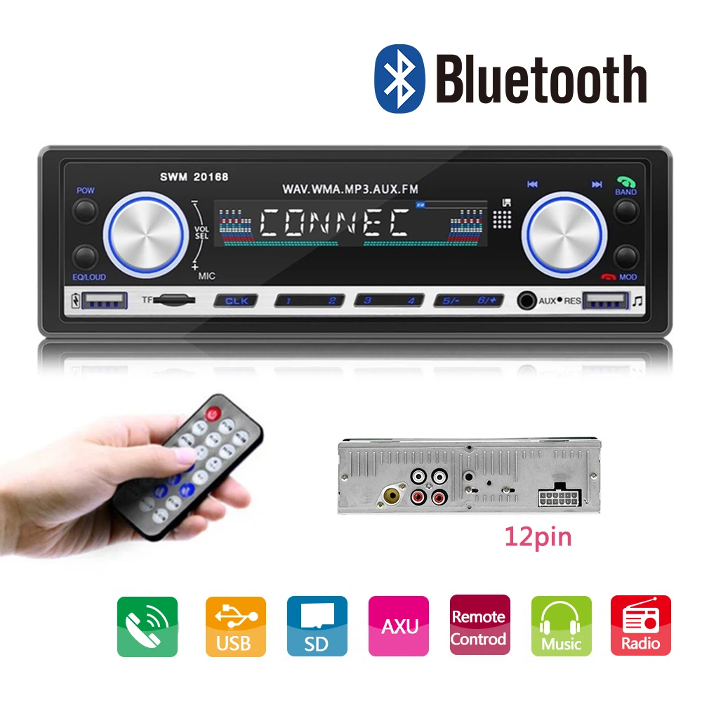 Автомобильная Радио Bluetooth FM вспомогательный приемник радио автомобильный аудио TF USB MP3 мультимедийный плеер Автомобильный стереоплеер авто аксессуары Interio
